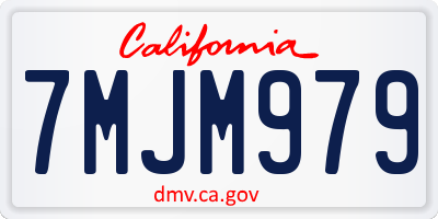 CA license plate 7MJM979