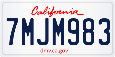 CA license plate 7MJM983