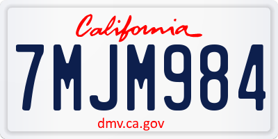 CA license plate 7MJM984