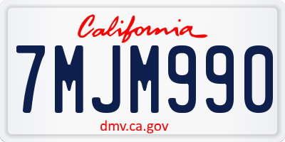 CA license plate 7MJM990