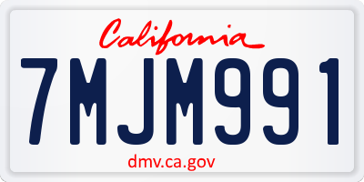 CA license plate 7MJM991