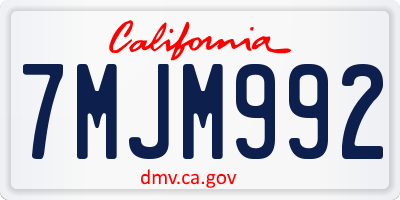 CA license plate 7MJM992