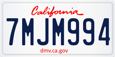 CA license plate 7MJM994