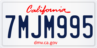 CA license plate 7MJM995