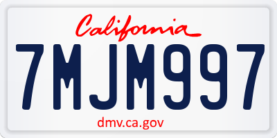 CA license plate 7MJM997