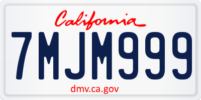 CA license plate 7MJM999