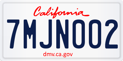 CA license plate 7MJN002