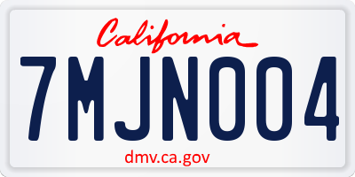 CA license plate 7MJN004