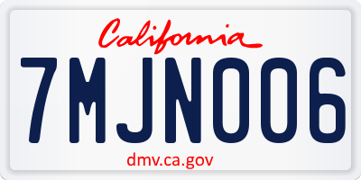 CA license plate 7MJN006