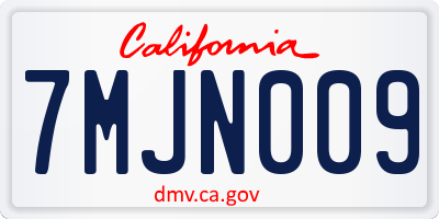 CA license plate 7MJN009