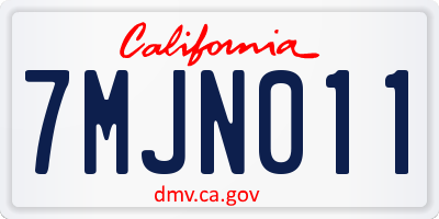 CA license plate 7MJN011