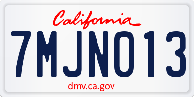 CA license plate 7MJN013