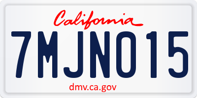 CA license plate 7MJN015