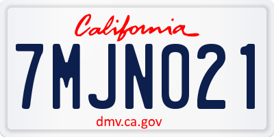 CA license plate 7MJN021