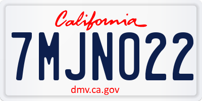 CA license plate 7MJN022