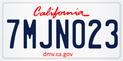 CA license plate 7MJN023