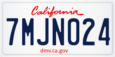 CA license plate 7MJN024
