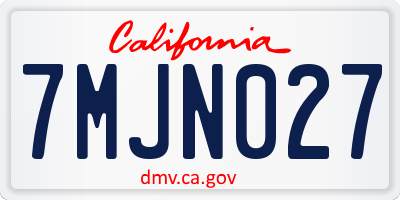 CA license plate 7MJN027