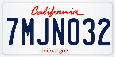 CA license plate 7MJN032