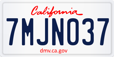 CA license plate 7MJN037