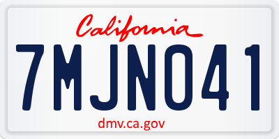 CA license plate 7MJN041