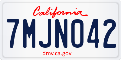 CA license plate 7MJN042