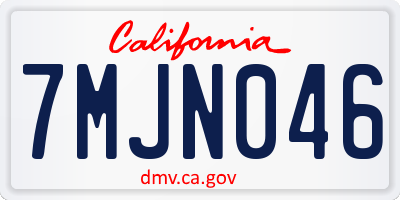 CA license plate 7MJN046