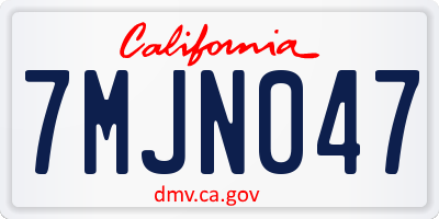 CA license plate 7MJN047