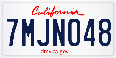 CA license plate 7MJN048