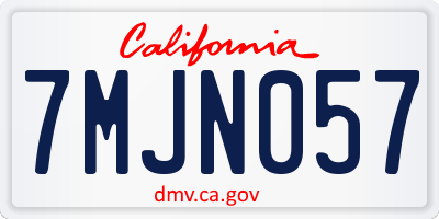 CA license plate 7MJN057