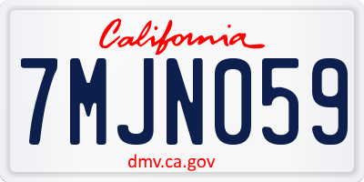 CA license plate 7MJN059