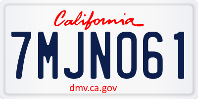 CA license plate 7MJN061