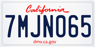 CA license plate 7MJN065