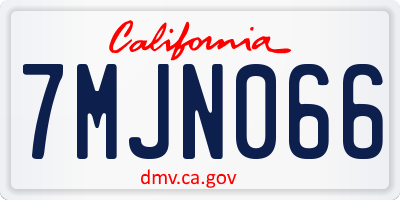 CA license plate 7MJN066