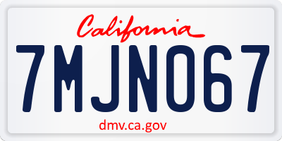 CA license plate 7MJN067