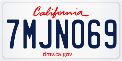 CA license plate 7MJN069