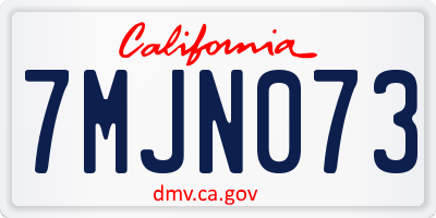 CA license plate 7MJN073