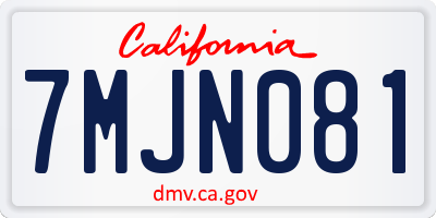 CA license plate 7MJN081