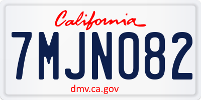 CA license plate 7MJN082