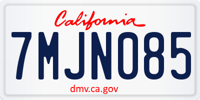 CA license plate 7MJN085