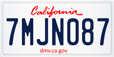 CA license plate 7MJN087