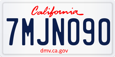 CA license plate 7MJN090