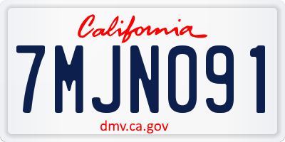 CA license plate 7MJN091