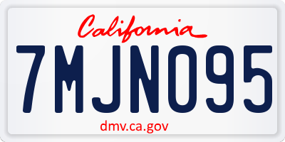 CA license plate 7MJN095