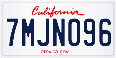 CA license plate 7MJN096