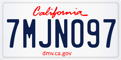 CA license plate 7MJN097