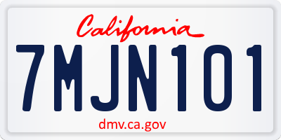 CA license plate 7MJN101