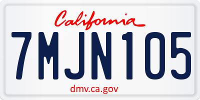 CA license plate 7MJN105