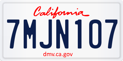 CA license plate 7MJN107