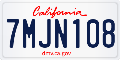 CA license plate 7MJN108